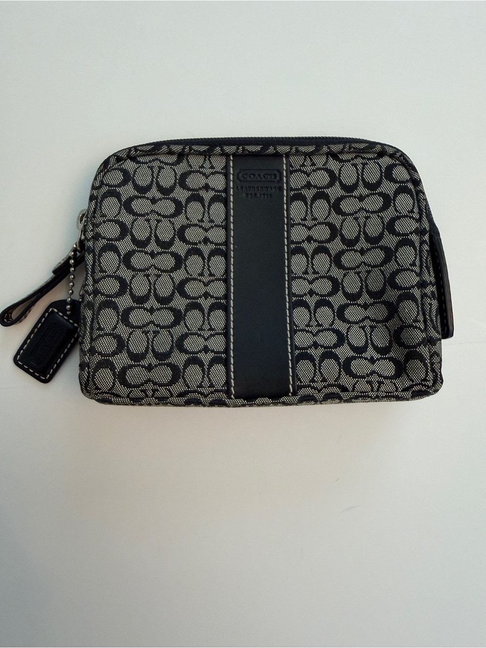Vintage Y2K Coach Mini C Signature Jacquard Cosmetic Makeup Travel Bag